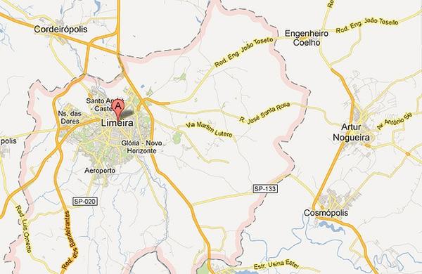Mapa de Limeira (Reprodução/Google Maps)