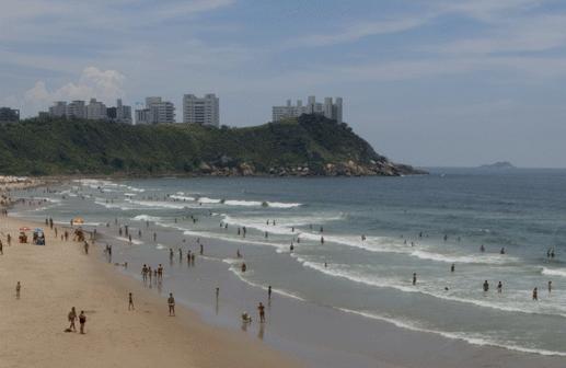 Praia do Tombo, no Guarujá (Divulgação/Secretaria do Turismo do Estado de SP)