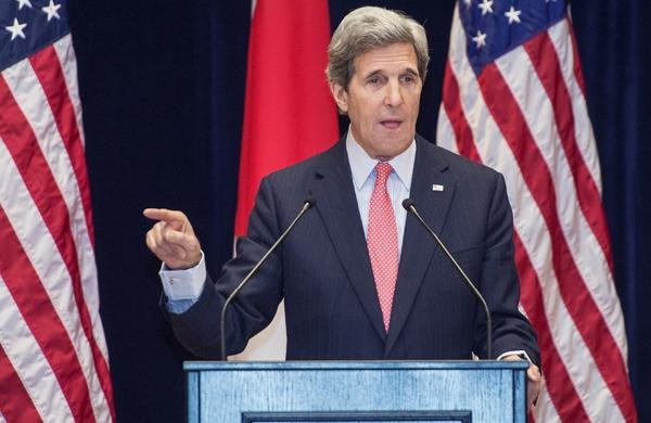 Secretário de Estado dos EUA, John Kerry durante discurso em visita ao Japão (France Press)
