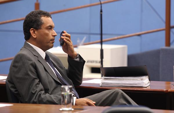 Galterio durante sessão na Câmara: recusa em atender à imprensa (Leandro Ferreira/AAN)