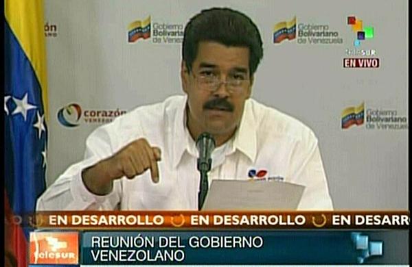 Vice-presidente venezuelano, Nicolás Maduro, durante coletiva de imprensa (France Press)