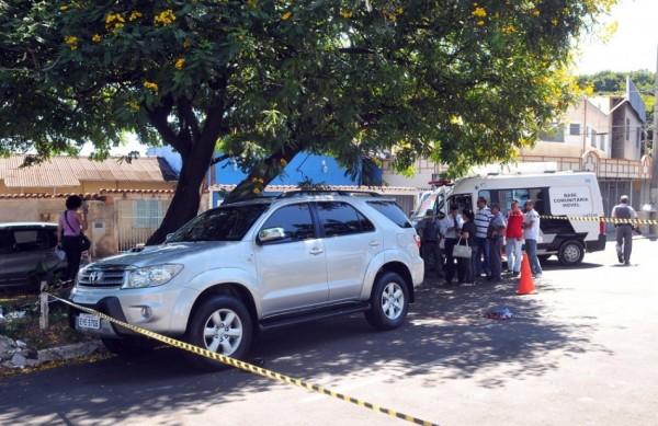 Caminhonete do empresário Romário de Freitas, de Bebedouro, que veio para a cidade alugar um imóvel para o neto e foi assassinado  (Alessandro Rosman/Especial para AAN)