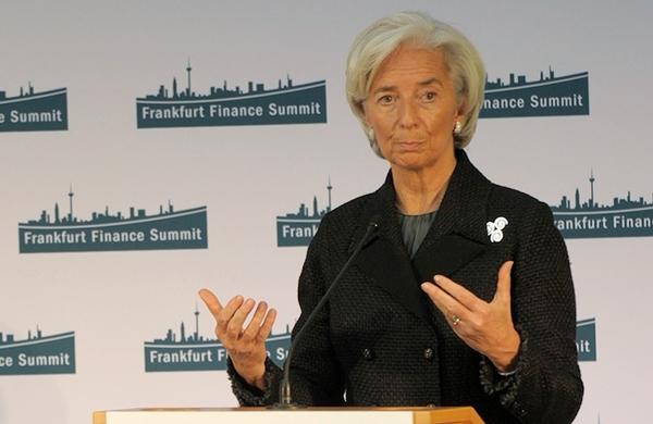 Christine Lagarde durante discurso na Alemanha (France Press)