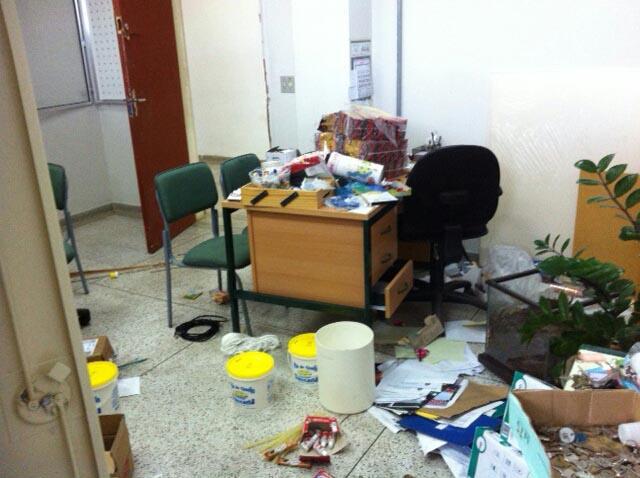 Sala da Escola Estadual Parque dos Servidores, em Paulínia, foi depredada (Anderson Henrique Silva/Foto do leitor)