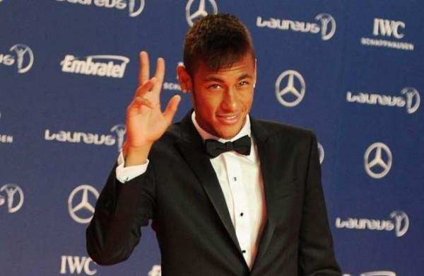O craque do Santos durante o prêmio Laureus: o Oscar do esporte mundial  (France Press )