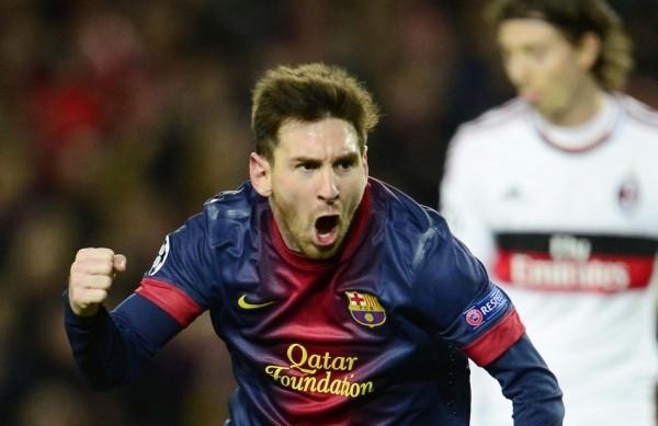 O argentino Lionel Messi fez dois gols e comandou o Barcelona na goleada em cima do Milan (France Press)