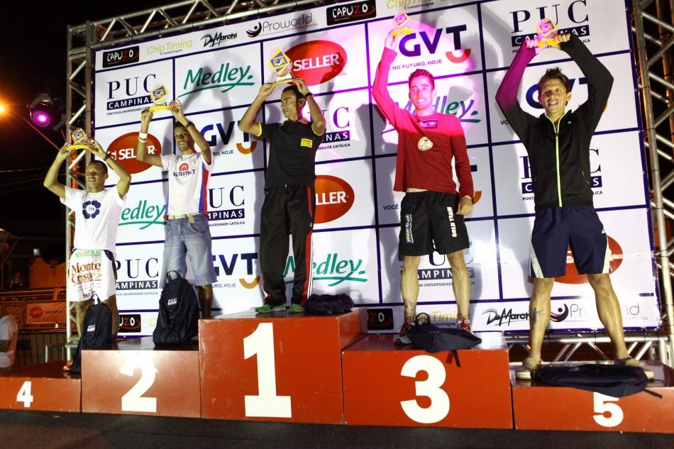 10k: Antônio Pedro da Silva Sales (1°, 31'00''), Célio Falcão (2°, 31'35''), João Carlos Ribeiro Cardoso (3°, 31'57''), Elias Rodrigues (4°, 32'13'') e Jovanis Júnior Acedo (5°, 32'14'');  (Rodrigo Zanotto/Especial para a AAN)