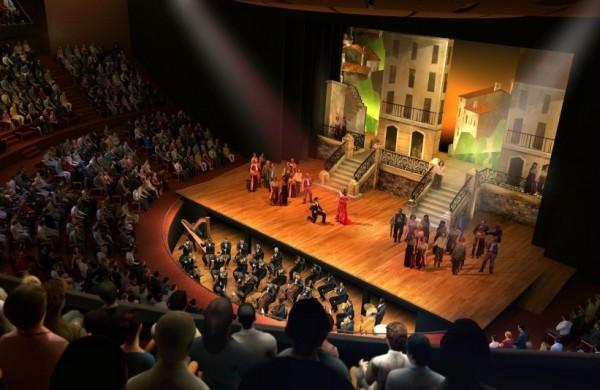 Projeção do palco e da plateia do projeto de teatro que inicialmente seria construído no Swiss Park  (Divulgação)