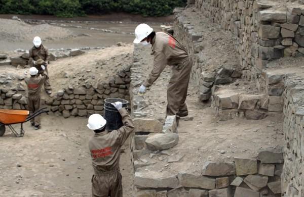Templo do Fogo, sítio arqueológico descoberto em Lima, capital do Peru (France Press)