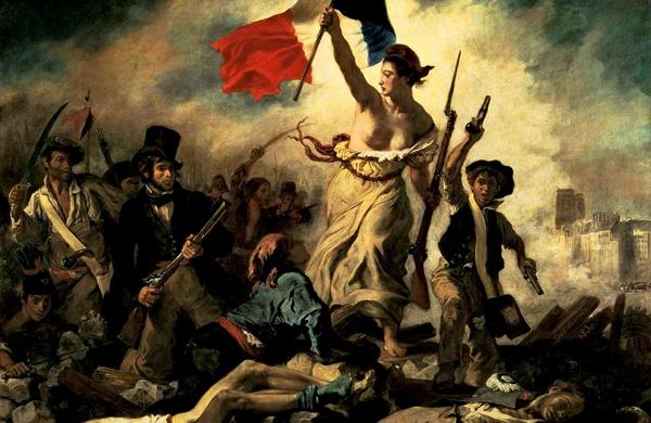 QUadro de Delacroix vandalisado no Museu do Louvre de Lens, norte da França (Reprodução)