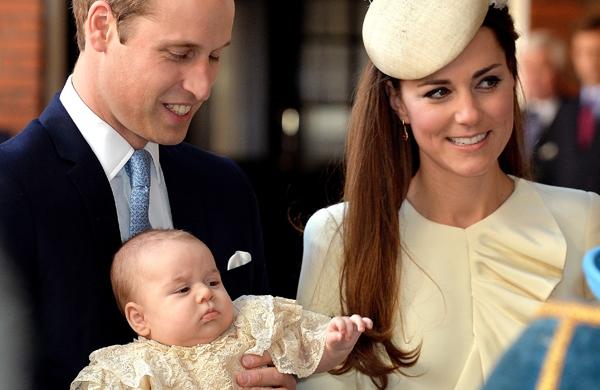 Príncipes William e Kate durante batizado do herdeiro, príncipe George (France Press)