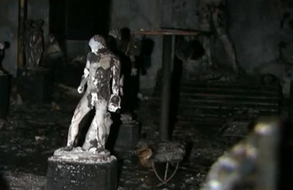 Inc&ecirc;ndio atinge acervo do Liceu de Artes e Of&iacute;cios de SP ( Reproduçã/Globo News)