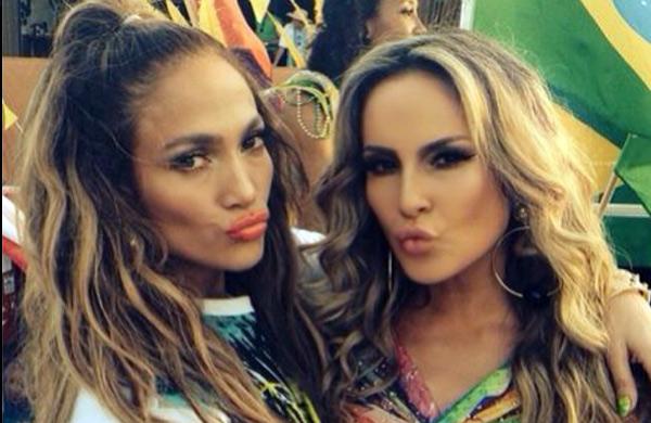 Jennifer Lopez e Claudia Leitte gravam clipe da Copa ( Reprodução/Instagram)