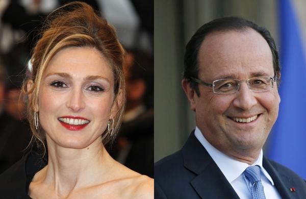 Atriz Julie Gayet e presidente francês François Hollande; suposto romance (France Press)