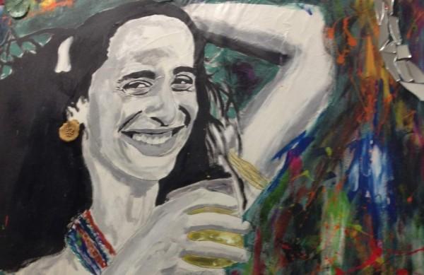 A cantora Maria Beth&acirc;nia retratada em obra de Sandro Del Pires ( Divulgação)