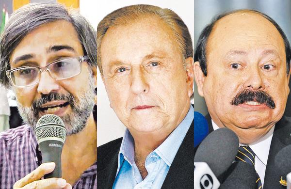 Os candidatos ao Pal&aacute;cio do Planalto Mauro Iasi (&agrave; esq.), Jos&eacute; Maria Eymael e Levy Fidelix: se a situa&ccedil;&atilde;o n&atilde;o for resolvida, os registros das candidaturas poder&atilde;o ser rejeitados pelo TSEr
 ( Cedoc/ RAC)