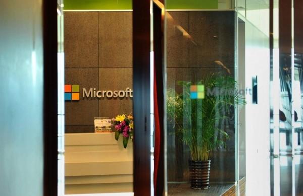Recep&ccedil;&atilde;o do escrit&oacute;rio da Microsoft em Guangzhou, no sul da prov&iacute;ncia de Guangdong, na China  (AFP)
