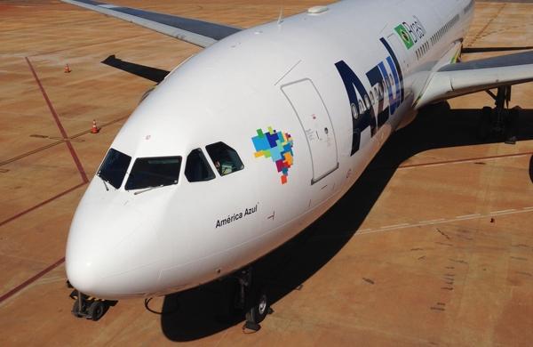 Aeronave A330-200, matriculada PR-AIZ, foi batizada de &quot;Am&eacute;rica Azul&quot; (Divulgação/ Azul Linhas Aéreas )