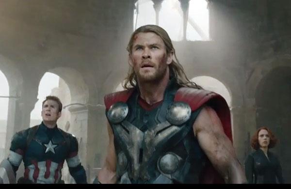 Cena do novo filme dos Vingadores, com estreia prevista no Brasil em 2015 (Reprodução)