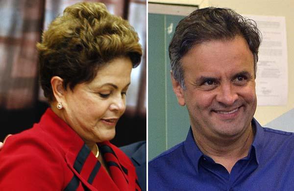 Dilma e A&eacute;cio (France Press)