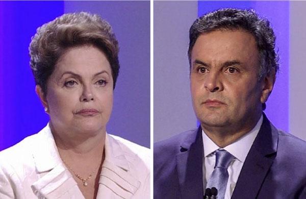 Depois do confronto, Dilma dar&aacute; uma entrevista coletiva de dez minutos, seguida por A&eacute;cio ( Reprodução/ TV Globo)