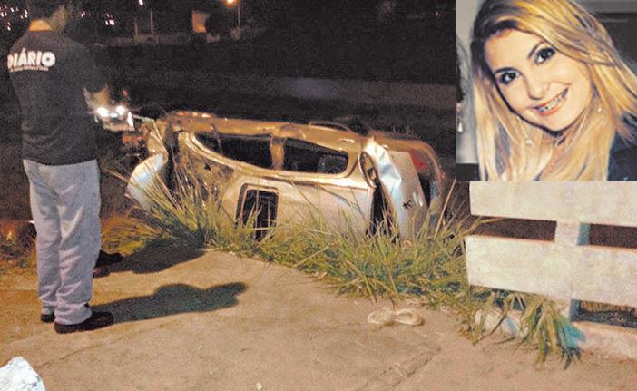 Local onde a estudante (destaque) morreu v&iacute;tima de acidente (Diário de Santa Bárbara)