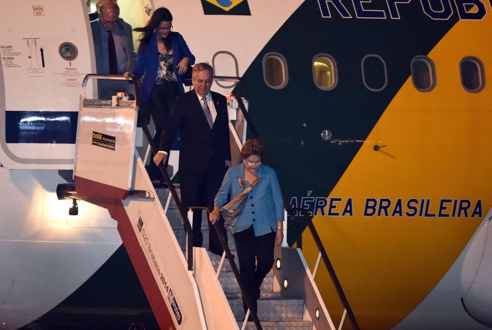 Dilma desembarca em Brisbane para reuni&atilde;o do G-20 (AFP PHOTO/William West )
