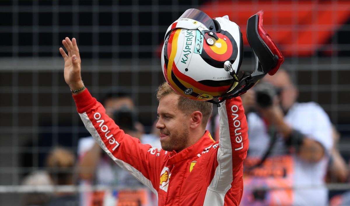 Vettel conquistou a 55ª pole position da carreira, neste sábado, no Grande Prêmio da Alemanha de Fórmula 1, e estabeleceu novo recorde no circuito de Hockenheim (AFP)