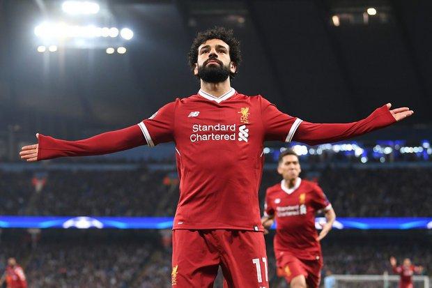 Salah durante partida pelo Liverpool (AFP)