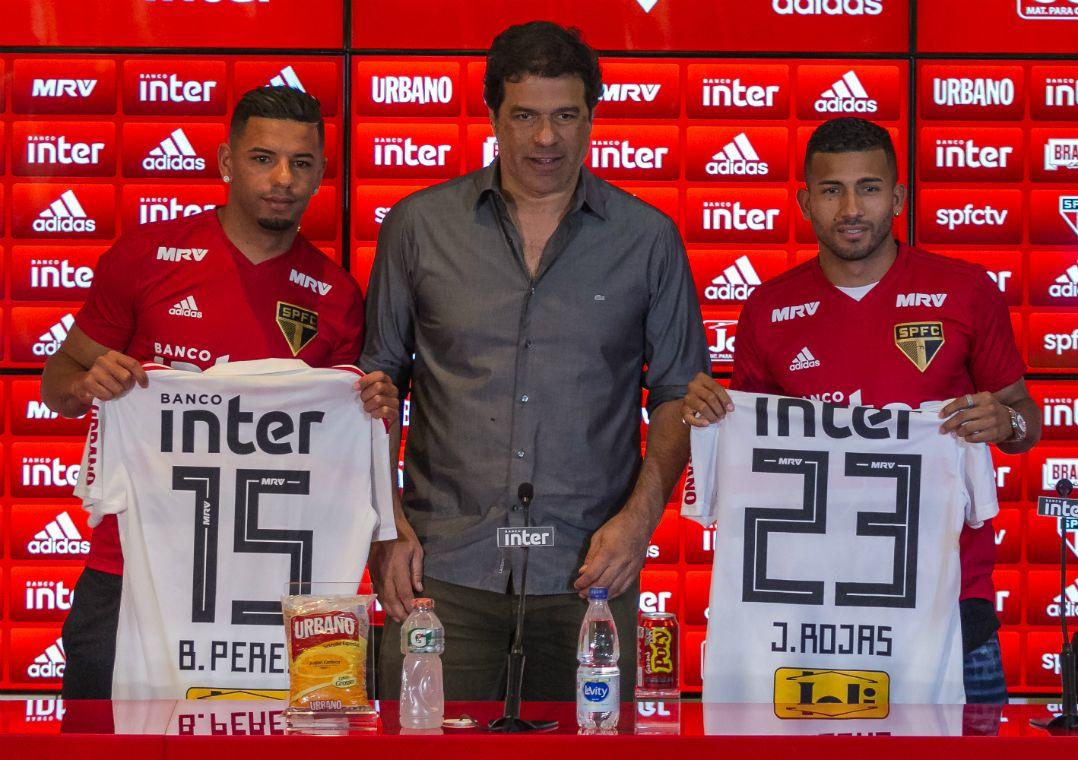 Em apresentação, Bruno Peres e Rojas exaltam motivação e a história do São Paulo (Divulgação/São Paulo)