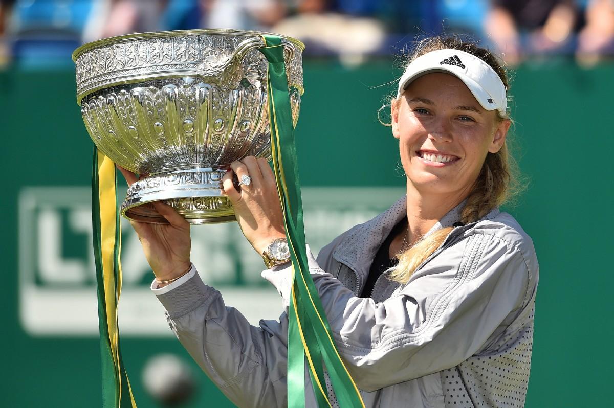 Depois de taça em Eastbourne, Wozniacki se aproxima de Halep no ranking da WTAr
 (AFP)