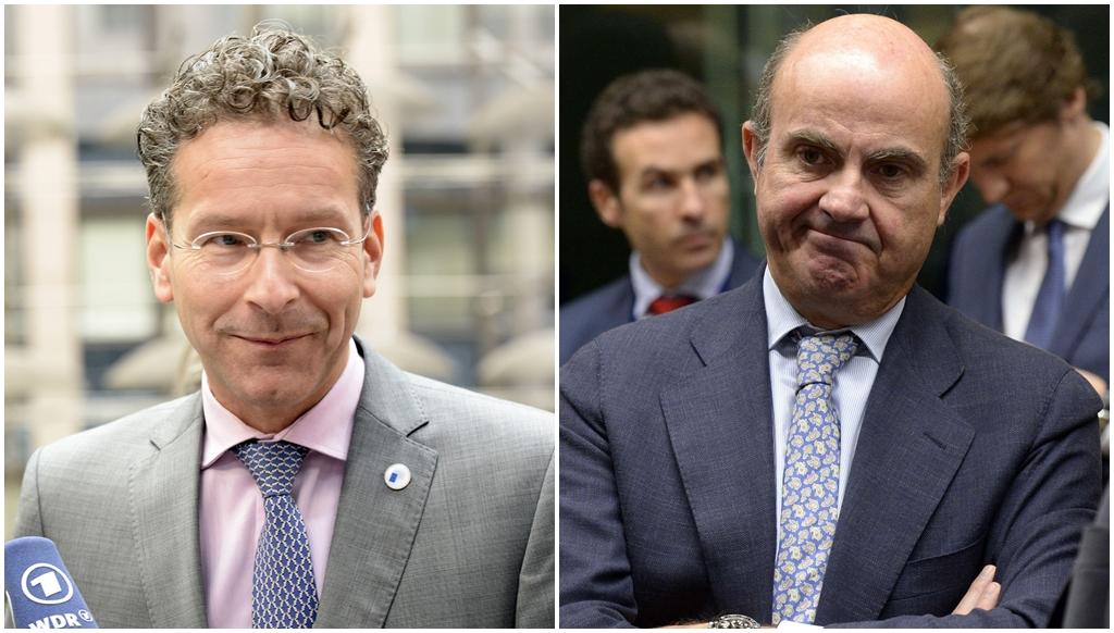 Dijsselbloem (&agrave; esquerda) e Guindos disputam a presid&ecirc;ncia do Eurogrupo (France Press)