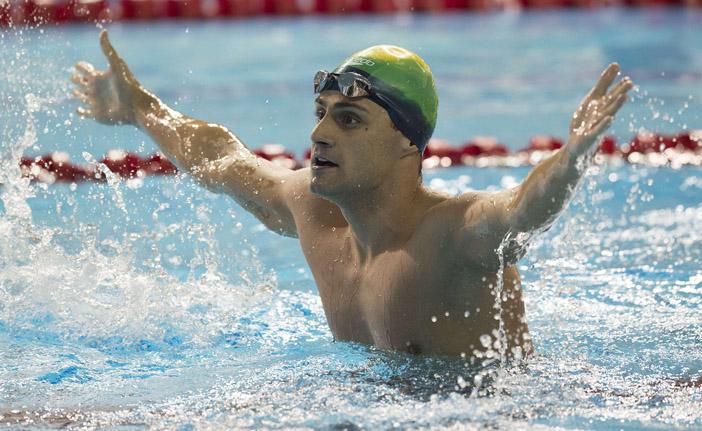 Leoardo de Deus vibra muito com a conquista da medalha de ouro (France Press)