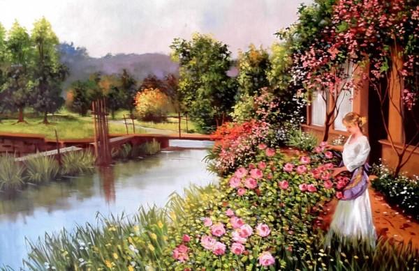 Tela de Maria Kist que integra a exposi&ccedil;&atilde;o 'Campos de Flores', em cartaz no Espa&ccedil;o das Artes do Ciesp (  Divulgação)