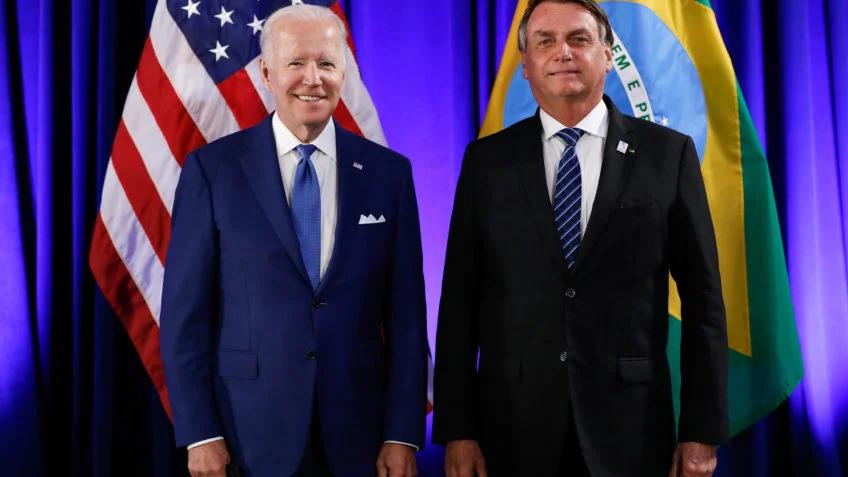 Jair Bolsonaro e o presidente dos Estados Unidos, Joe Biden, tiveram um encontro bilateral (Alan Santos/PR)