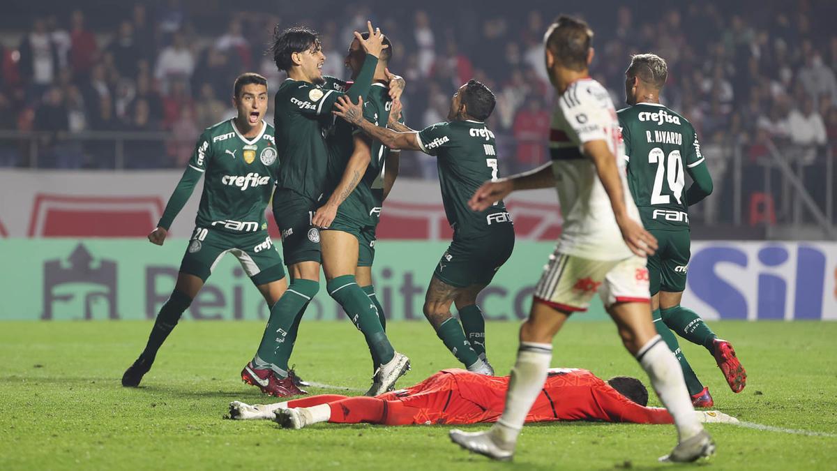 Murilo comemora seu gol contra a equipe do São Paulo (Cesar Greco/ Palmeiras)