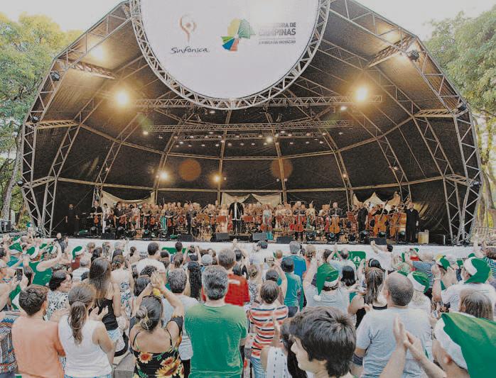 Orquestra Sinfônica se apresenta na Concha Acústica, no Parque Taquaral, um dos espaços culturais mais importantes da cidade (Cedoc)