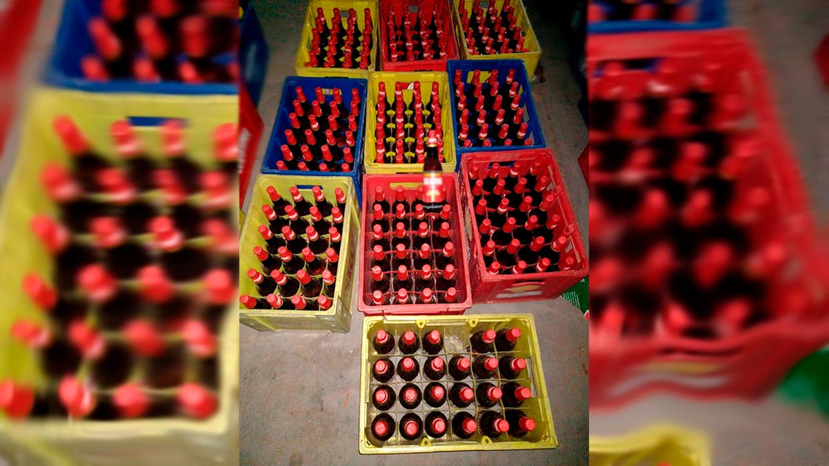 Mil garrafas de cerveja falsificada apreendidas no Jardim Itatinga (Divulgação)