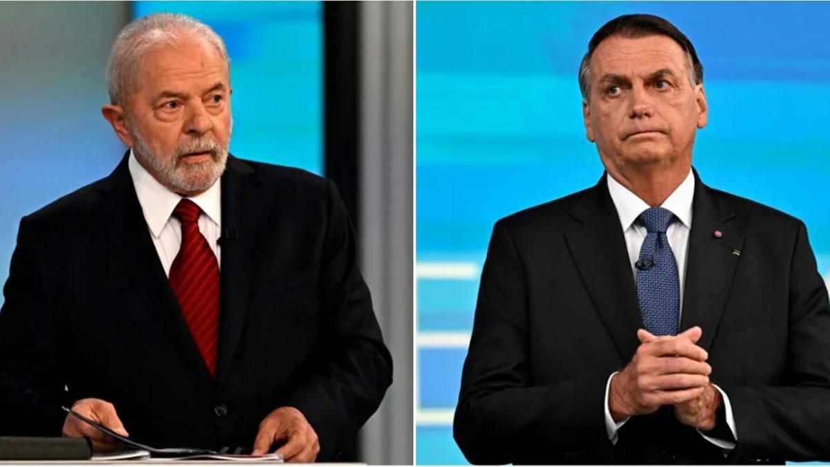 Lula e Bolsonaro durante o debate (Reprodução)