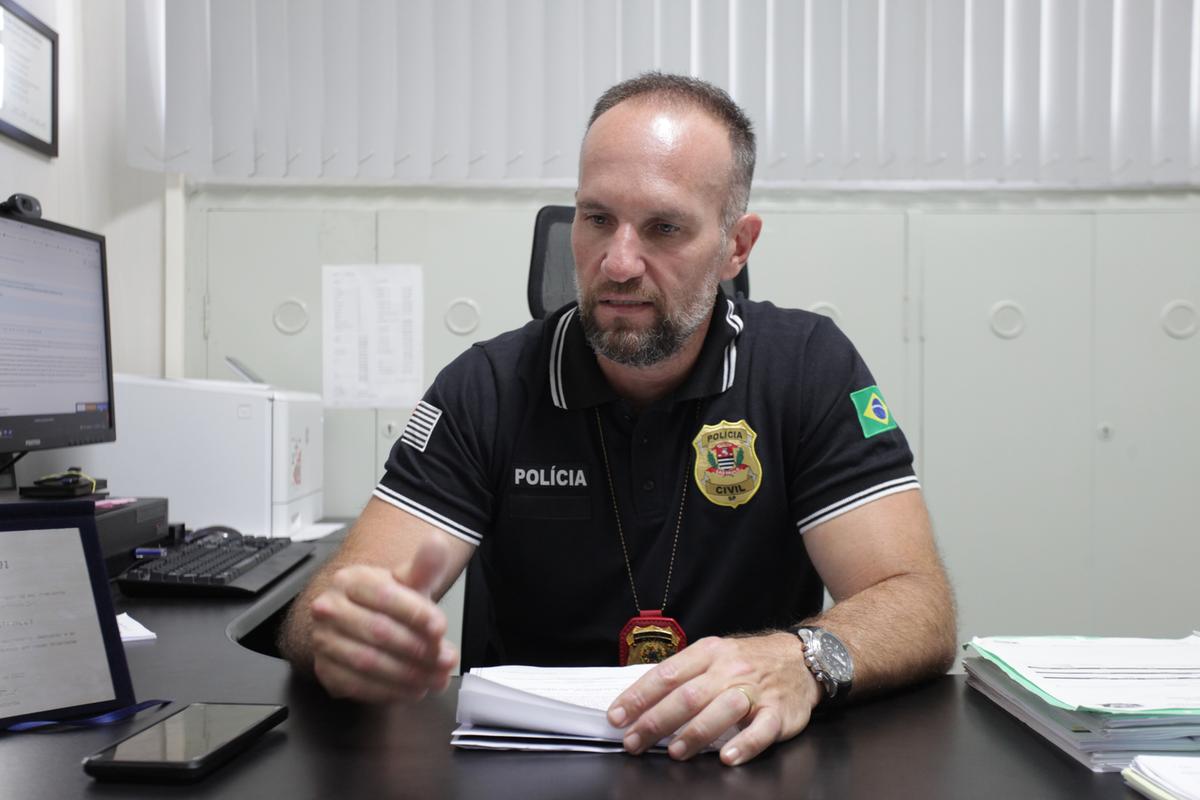 O delegado Luiz Fernando Marucci disse que, por ora, a investigação aponta a participação de cinco criminosos (Zanotto + Divulgação)