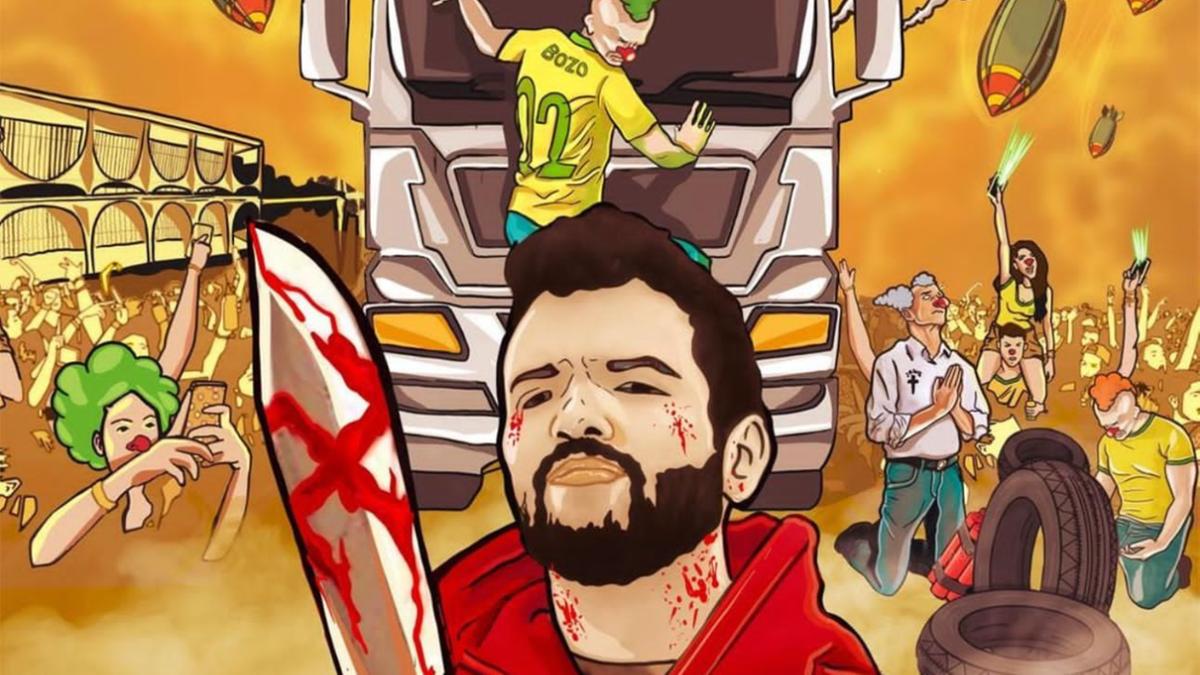 Imagem, segundo comediante, faz referência a filme “Bastardos Inglórios” (Divulgação)
