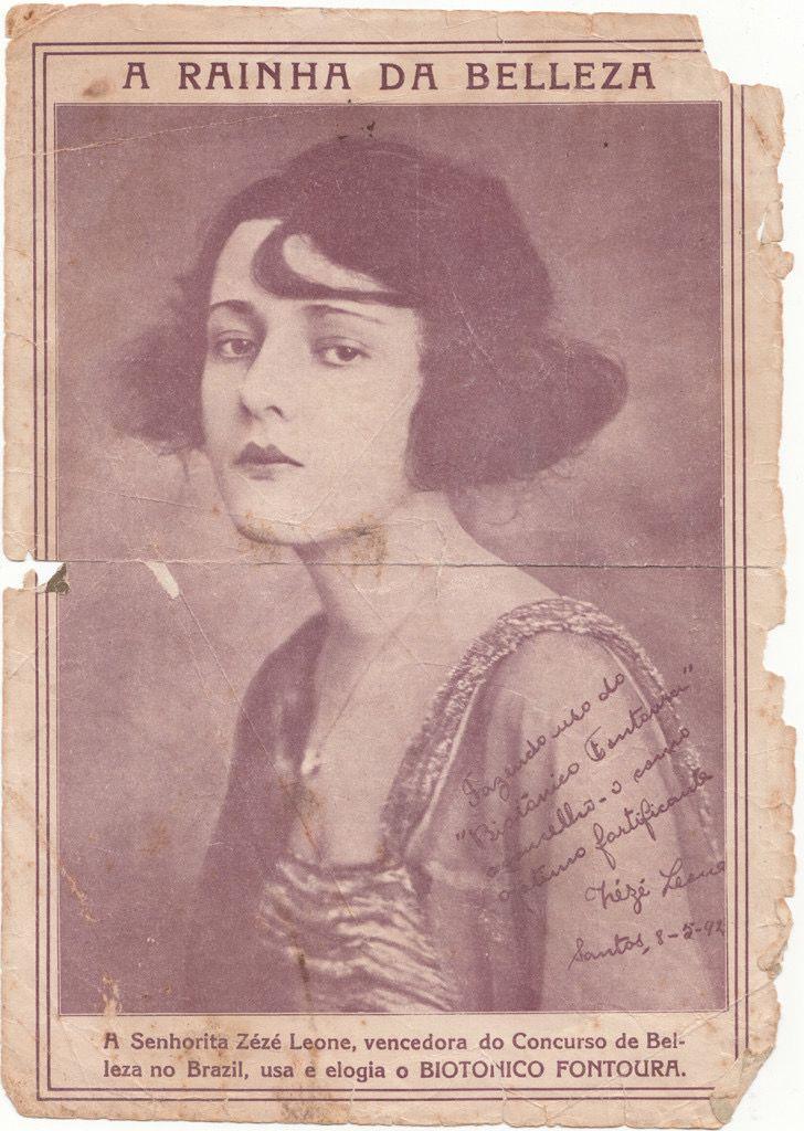Maria José Leone, conhecida como Zezé Leone, tinha 19 anos quando venceu o concurso em abril de 1923 (Divulgação)
