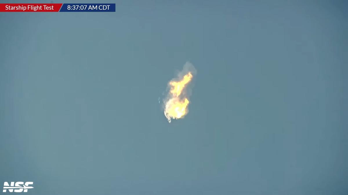 A nova tentativa de voo teve transmissão oficial no YouTube da companhia (Reprodução/ YouTube/ NASASpaceflight)