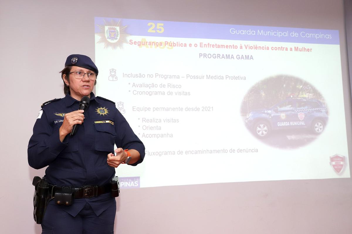 Comandante da Guarda Municipal de Campinas, Maria de Lourdes, apresentou detalhes do programa Gama (Fernanda Sunega/Prefeitura de Campinas)