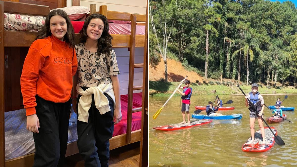 Helena Girardeli (à direita na foto ao lado e em destaque acima) não queria voltar do acampamento e já pensa em fazer outro, dessa vez em Londres ()