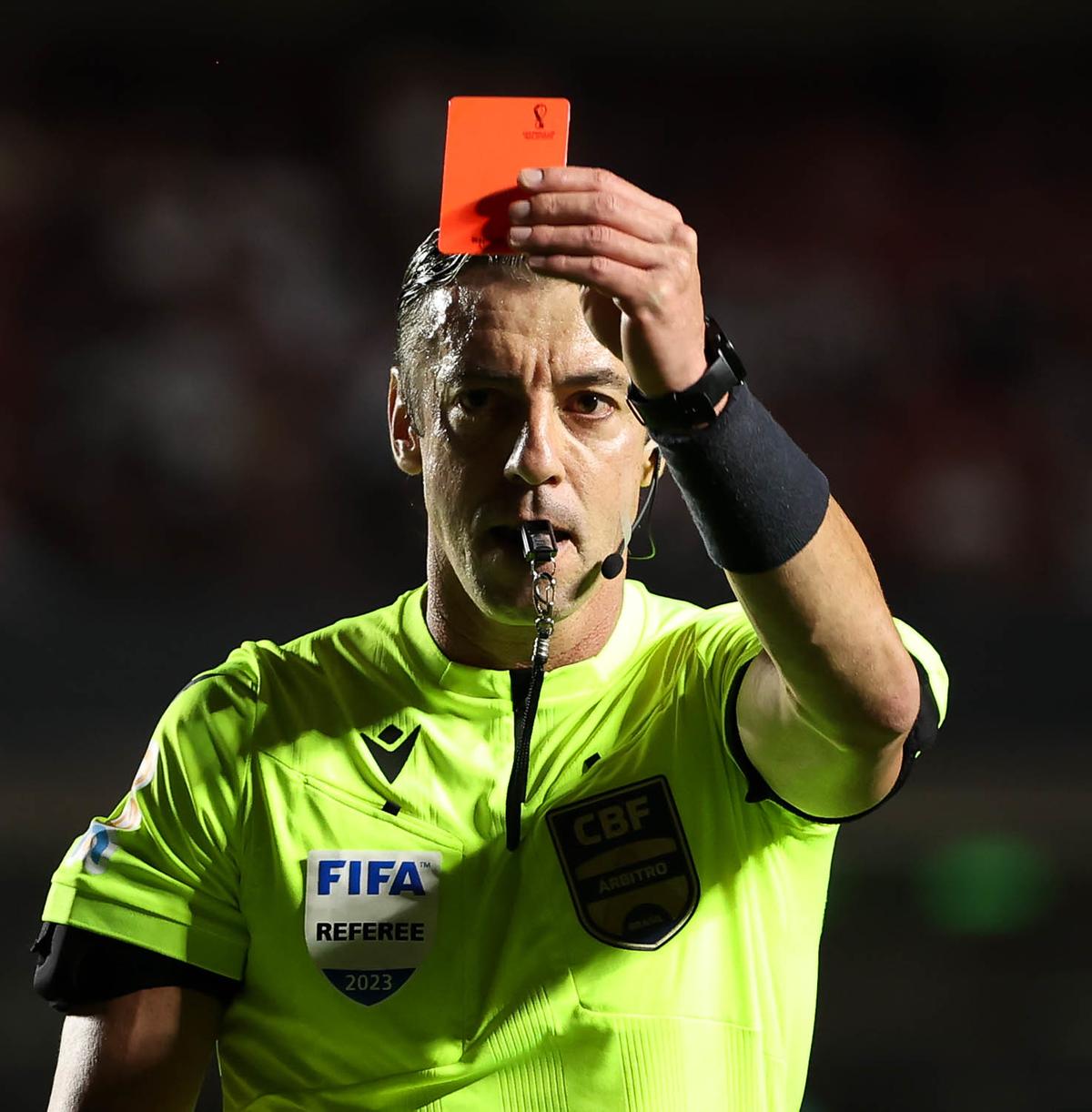 O árbitro Raphael Claus durante partida entre São Paulo e Palmeiras (Cesar Greco/Palmeiras)
