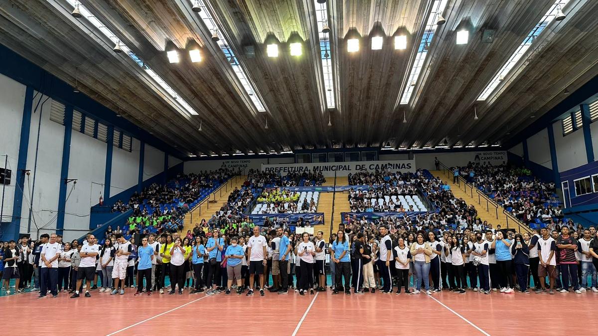 A cerimônia de abertura da 15ª Edição dos Jogos Escolares Municipais foi no último dia 17, no Ginásio do Taquaral (Divulgação)