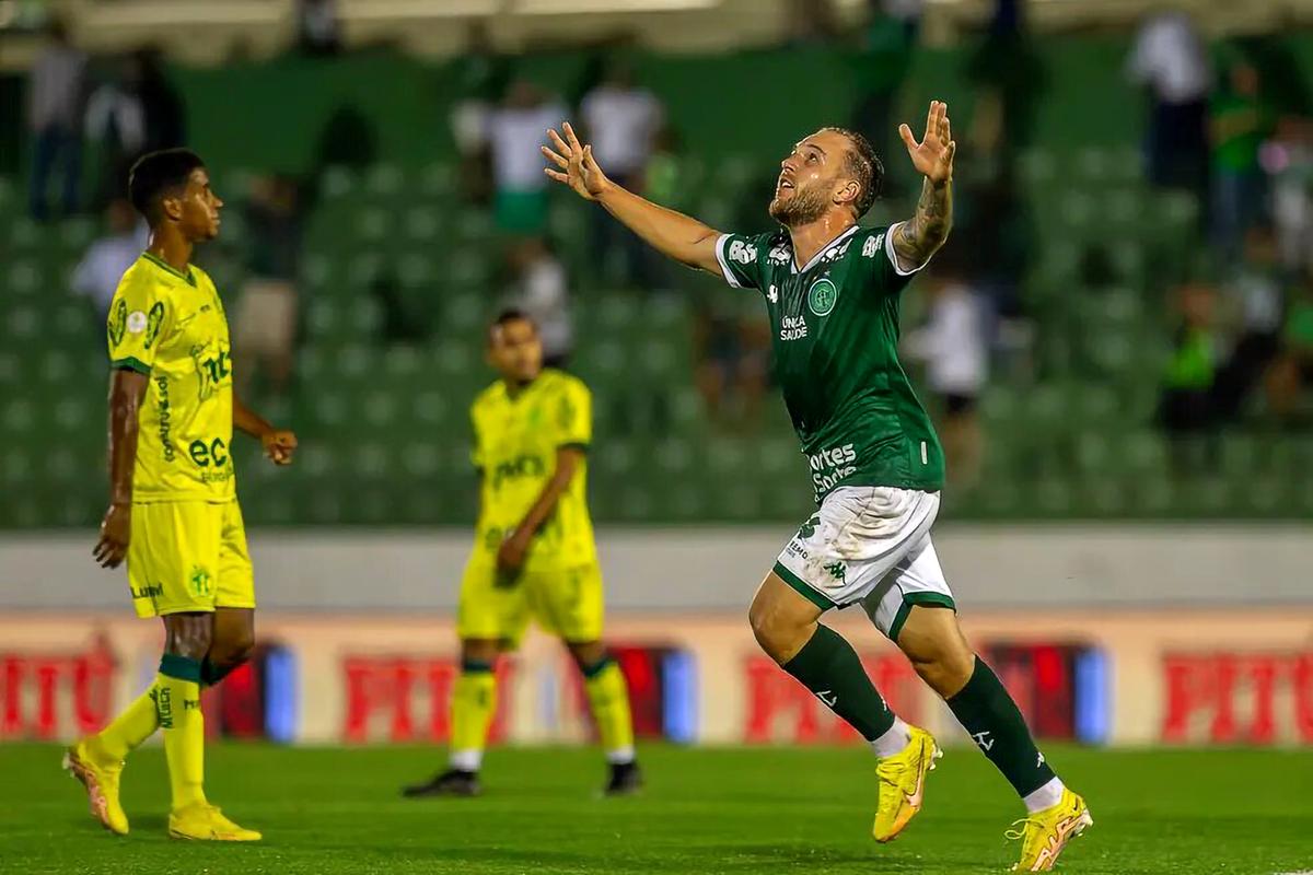 Bruno José desencantou na vitória por 2 a 1 sobre o Mirassol, pela 14ª rodada, no Brinco: 4 gols na Série B (Thomaz Marostegan/Guarani FC)