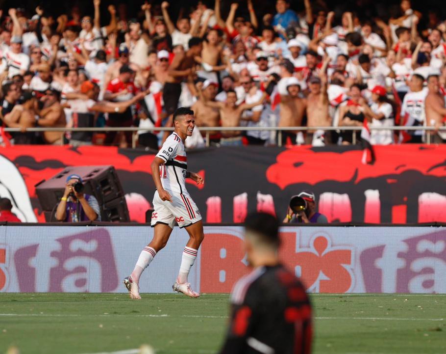 Rodrigo Nestor marcou o único gol do São Paulo na partida (Rubens Chiri / São Paulo FC)