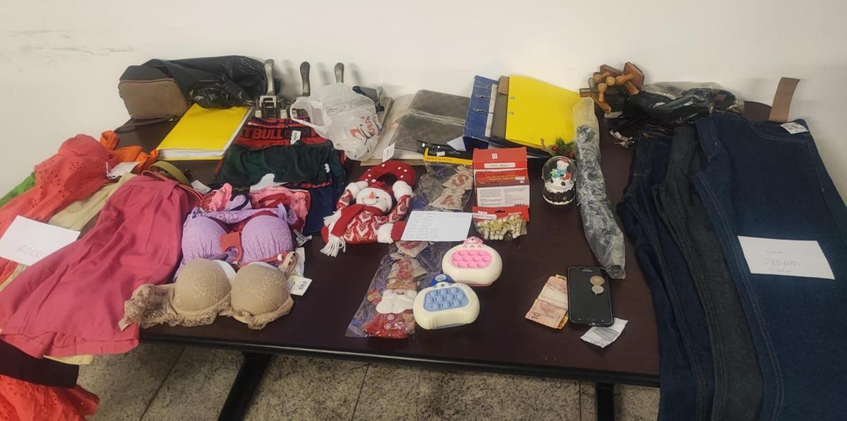 As suspeitas haviam furtado enfeites de Natal, peças íntimas, vestidos, calças, e outros objetos (Divulgação/ Gama)